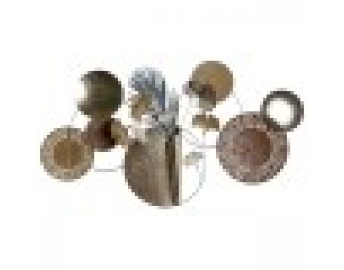 Декоративна фигурка DKD Home Decor 90 x 8,3 x 49 cm Сив Златен Мед Кръгове