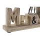 Декоративна фигурка DKD Home Decor Mr & Mrs Сребрист Кафяв Алуминий Дърво манго