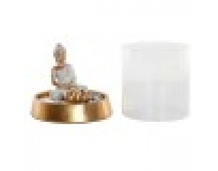 Декоративна фигурка DKD Home Decor Кристал Сребрист Златен Смола Ориенталски (2 броя) (16 x 16 x 18 cm)