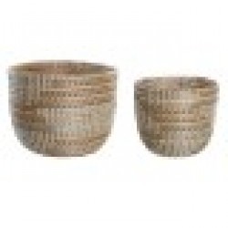 Игра на Кошници DKD Home Decor 28 x 28 x 22 cm Тропически Морска трева - Dkd home decor