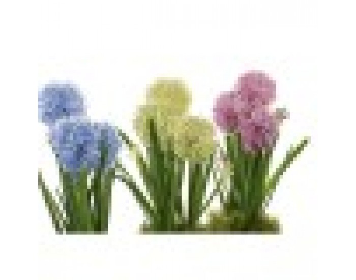 Декоративно Растение DKD Home Decor Пяна Син Розов Жълт полипропилен 15 x 15 x 30 cm (3 Части)