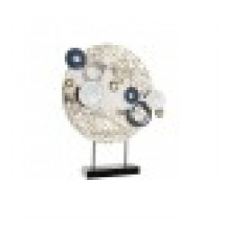 Декоративна фигурка DKD Home Decor Син Златен Метал Бял - Dkd home decor