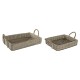 Комплект Подноси Home ESPRIT Естествен Светло кафяв Град 41 x 32 x 16 cm (2 броя)