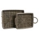 Комплект Подноси Home ESPRIT Естествен Светло кафяв Град 41 x 32 x 16 cm (2 броя)