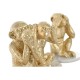 Декоративна фигурка DKD Home Decor Златен Бял Смола Мрамор Тропически Маймуни (10,5 x 10,5 x 18,5 cm) (3 броя)