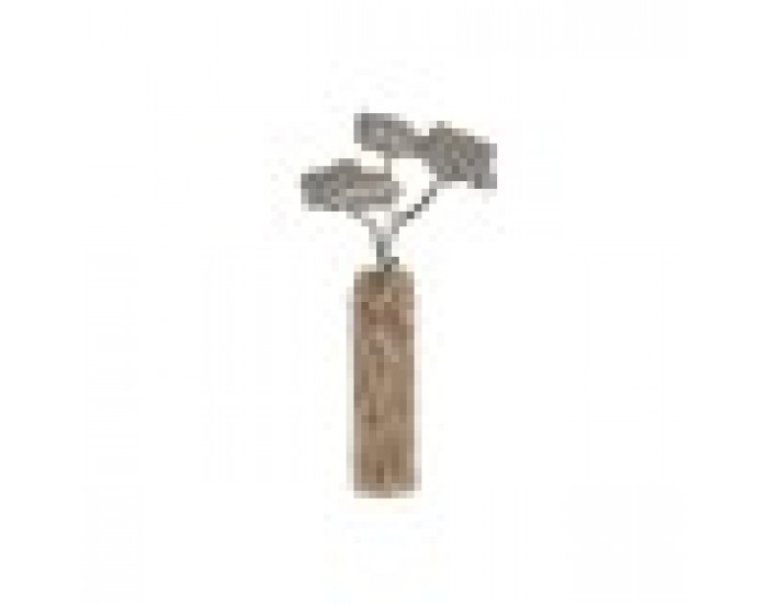 Декоративна фигурка DKD Home Decor Дънер Сребрист Дърво Кафяв Алуминий Колониален Дърво манго (26 x 11 x 51 cm)