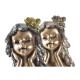 Декоративна фигурка DKD Home Decor Червен Златен Смола Модерен (17 x 14 x 25 cm) (2 броя)