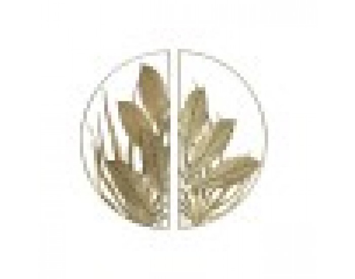 Декорация за стена DKD Home Decor 80 x 2 x 80 cm Златен Тропически Лист на растение