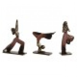 Декоративна фигурка Home ESPRIT Розов Златен Yoga Scandi 19 x 6 x 26 cm (3 броя) - Home esprit