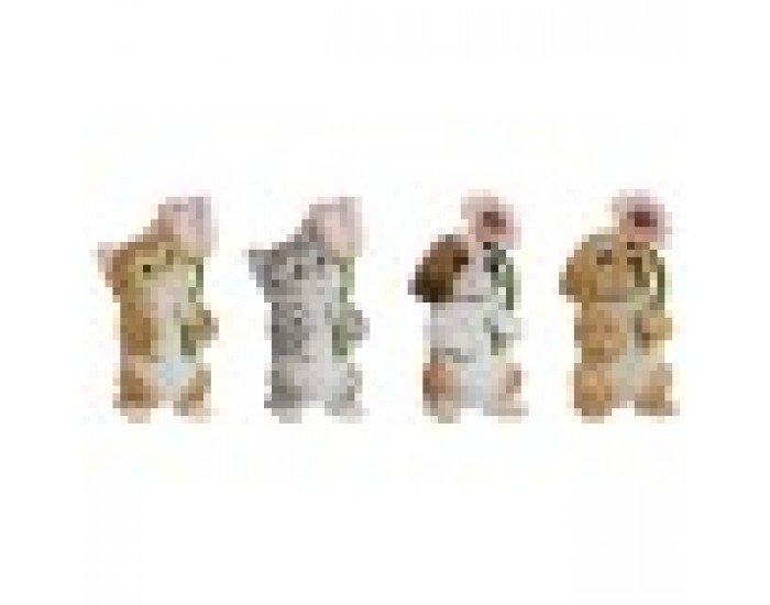Декоративна фигурка Home ESPRIT Многоцветен Животни 10,5 X 9 X 18,5 cm (4 броя)