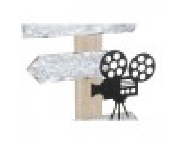 Декорация за стена DKD Home Decor Черен Сив MDF Класическо кино (32 x 2 x 70 cm) (2 броя)