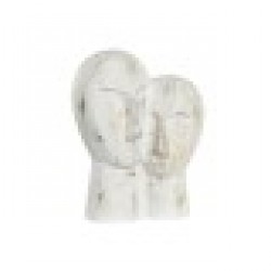 Декоративна фигурка DKD Home Decor 23 x 10 x 30 cm Лице Златен Алуминий Бял - Dkd home decor