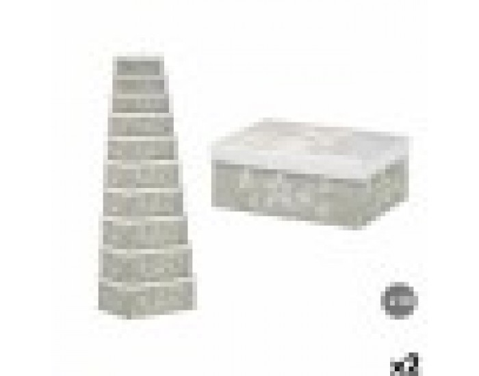 Декоративна кутия Pincello 63 Бял Сив Картон (2 броя)