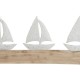 Декоративна фигурка Home ESPRIT Бял Естествен Яхти Средиземноморско 62 x 8,5 x 25,5 cm