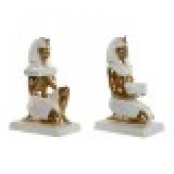 Декоративна фигурка Home ESPRIT Бял Златен Смола Ориенталски Египтянин 12,5 x 17 x 25 cm (2 броя) - Home esprit