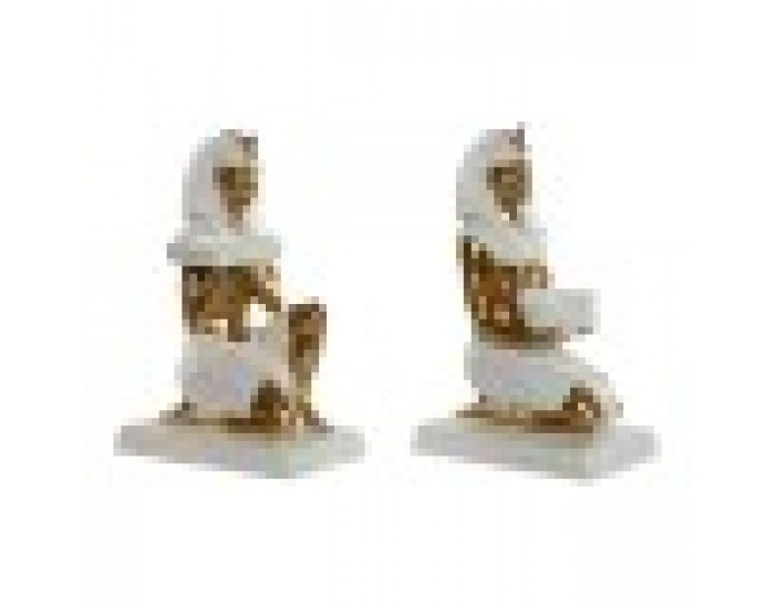 Декоративна фигурка Home ESPRIT Бял Златен Смола Ориенталски Египтянин 12,5 x 17 x 25 cm (2 броя)