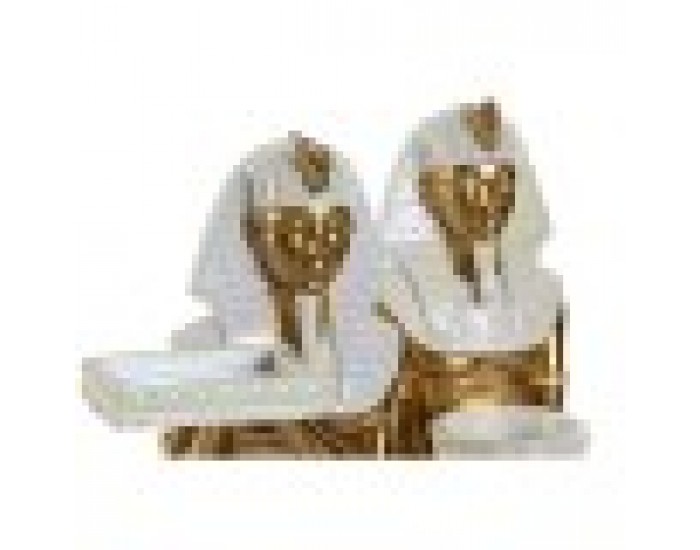 Декоративна фигурка Home ESPRIT Бял Златен Смола Ориенталски Египтянин 12,5 x 17 x 25 cm (2 броя)