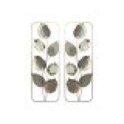Декорация за стена Home ESPRIT Сив Златен Модерен Цвете 31 x 2,5 x 89,5 cm (2 броя) - Home esprit