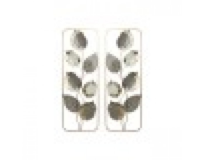 Декорация за стена Home ESPRIT Сив Златен Модерен Цвете 31 x 2,5 x 89,5 cm (2 броя)