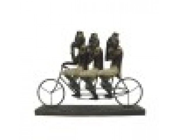 Декоративна фигурка DKD Home Decor Маймуна Триколка Черен Златен Метал Смола Колониален (40 x 9 x 31 cm)