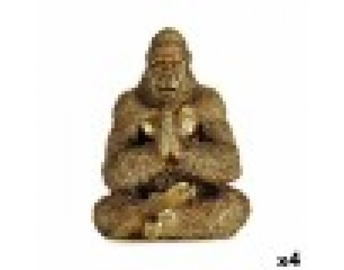 Декоративна фигурка Yoga Горила Златен 16 x 27,5 x 22 cm (4 броя)