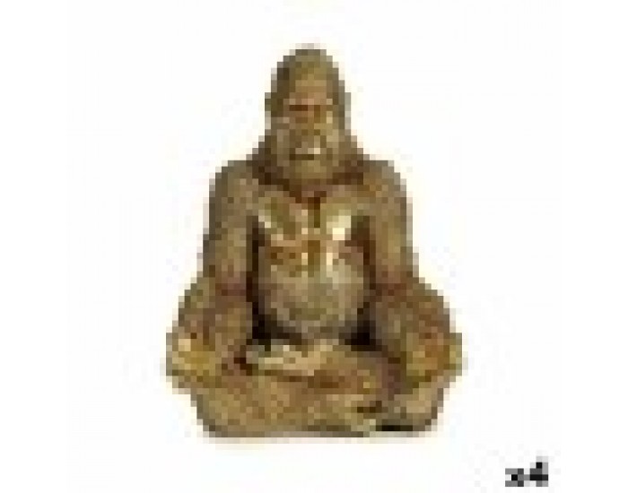 Декоративна фигурка Горила Yoga Златен 19 x 26,5 x 22 cm (4 броя)