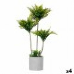 Декоративно Растение Палма 20 x 70 x 20 cm Сив Цимент Зелен Пластмаса (4 броя) - Ibergarden