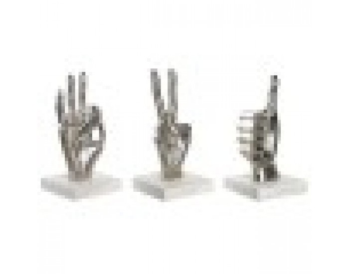 Декоративна фигурка DKD Home Decor Сребрист 10 x 10 x 20 cm (3 броя)