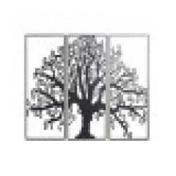 Декорация за стена DKD Home Decor 3 броя Черен Дърво Метал (105 x 1,3 x 91 cm) - Dkd home decor