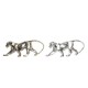 Декоративна фигурка DKD Home Decor Сребрист Златен Смола Пантера (46,5 x 10 x 18 cm) (2 броя)