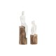Декоративна фигурка DKD Home Decor Дама Кафяв Бял Смола Дърво манго Град (2 броя)