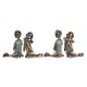 Декоративна фигурка DKD Home Decor 2 Червен Златен цвят тюркоаз Смола Деца Модерен (17 x 13 x 22 cm) (2 броя)