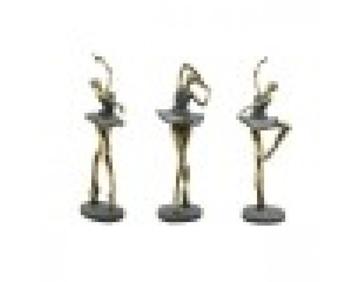 Декоративна фигурка Home ESPRIT Сив Златен Класическа танцьорка 15 x 10 x 43 cm (3 броя)