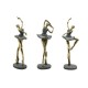 Декоративна фигурка Home ESPRIT Сив Златен Класическа танцьорка 15 x 10 x 43 cm (3 броя)