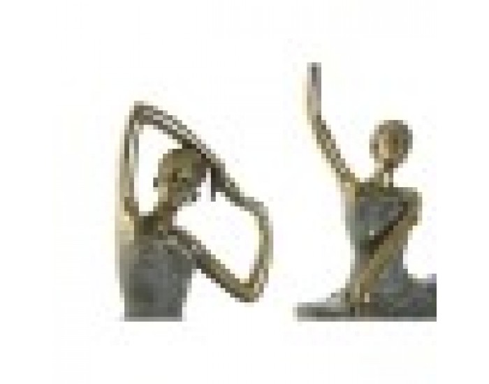Декоративна фигурка Home ESPRIT Сив Златен Класическа танцьорка 15 x 10 x 43 cm (3 броя)