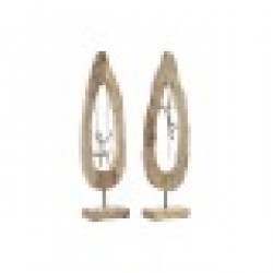 Декоративна фигурка DKD Home Decor 18 x 9 x 62 cm Естествен Сребрист Кафяв (2 броя) - Dkd home decor