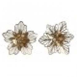 Декорация за стена Home ESPRIT Златен Модерен Цвете 51 x 6 x 51 cm (2 броя) - Home esprit
