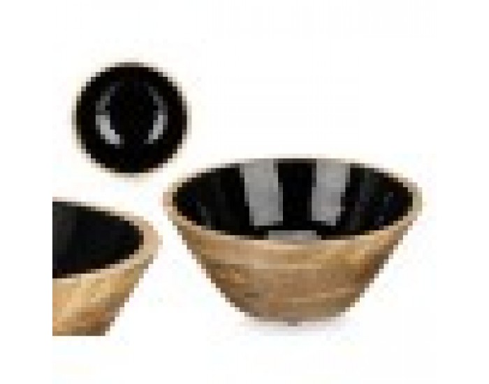 Купа GiftDecor MALI-701 B Черен Емайл Дърво манго 24,3 x 10,5 x 24,3 cm (6 броя)