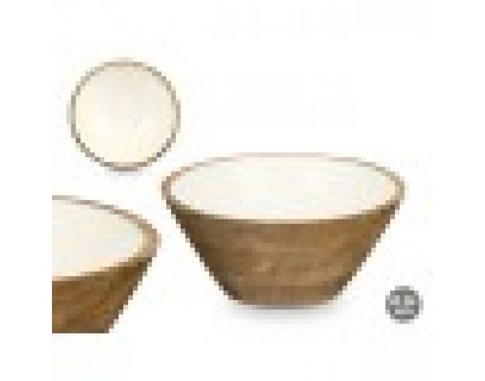 Купа GiftDecor MALI-701 W Бял Емайл Дърво манго 25 x 10,3 x 25 cm (6 броя)