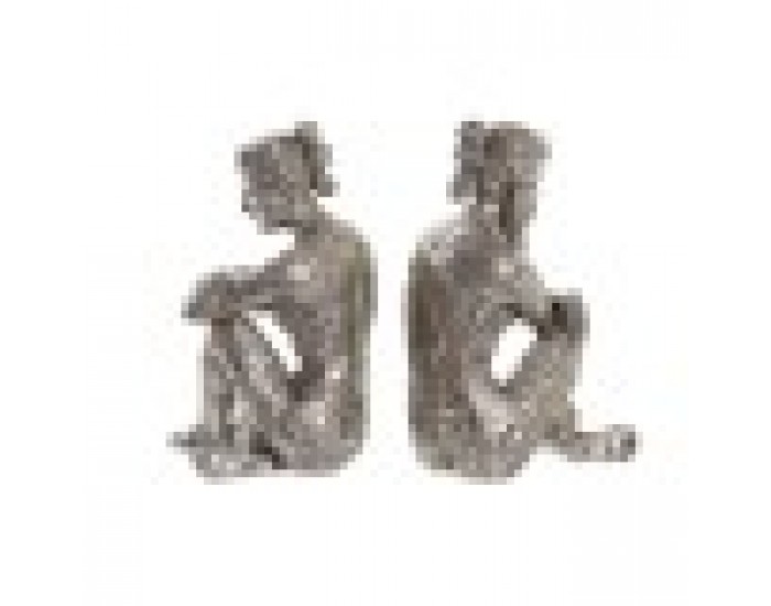 Декоративна фигурка DKD Home Decor Дама Сребрист Смола Модерен (17 x 15 x 26 cm) (3 броя)