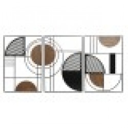 Декорация за стена Home ESPRIT Черен Естествен Град 40 x 2 x 60 cm (3 броя) - Home esprit