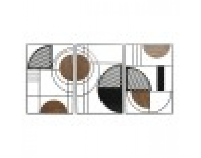 Декорация за стена Home ESPRIT Черен Естествен Град 40 x 2 x 60 cm (3 броя)