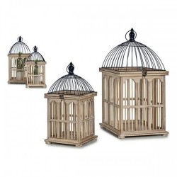 Клетка Квадратек Дървен Естествен (2 Части) - Gift decor
