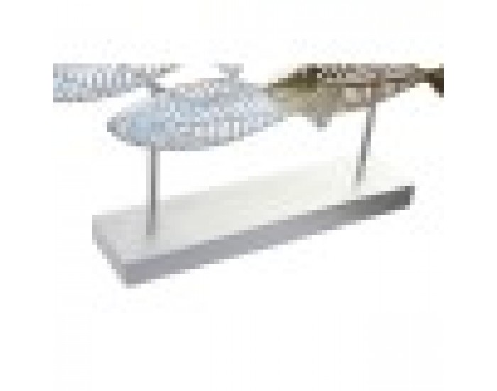 Декоративна фигурка DKD Home Decor Сребрист Син Златен Метал Спирали Средиземноморско (65,4 x 9 x 39,5 cm) (2 броя)