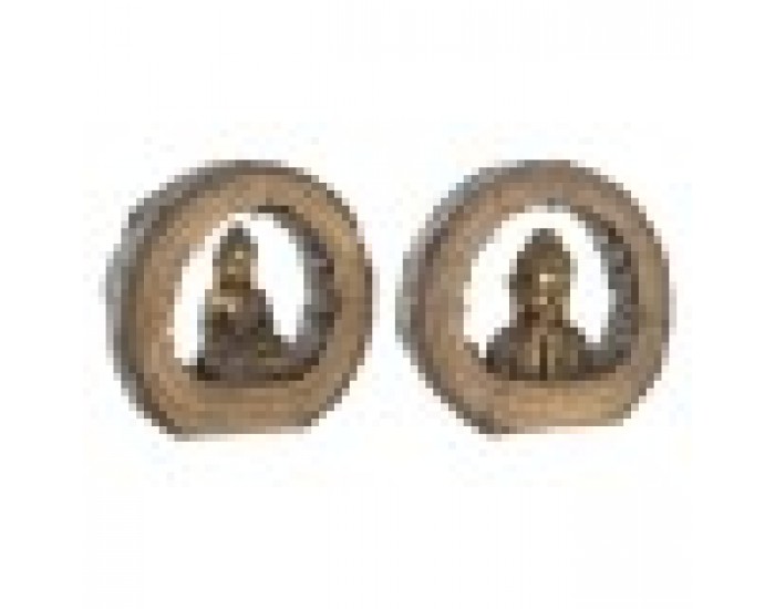 Декоративна фигурка DKD Home Decor Завършек със състаряващо покритие Златен Кафяв Буда Ориенталски Магнезиев (40 x 13 x 40 cm) (