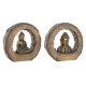 Декоративна фигурка DKD Home Decor Завършек със състаряващо покритие Златен Кафяв Буда Ориенталски Магнезиев (40 x 13 x 40 cm) (