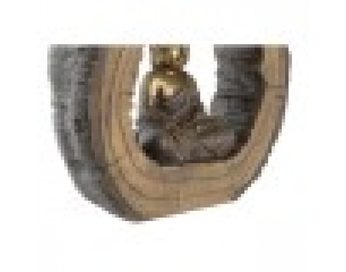 Декоративна фигурка DKD Home Decor Завършек със състаряващо покритие Златен Кафяв Буда Ориенталски Магнезиев (40 x 13 x 40 cm) (
