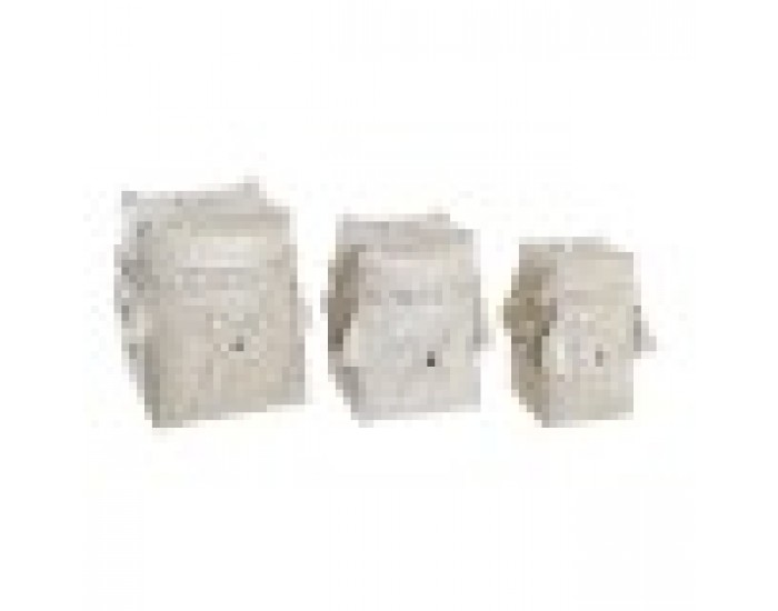 Игра на Кошници DKD Home Decor Бял Бамбук Раковини (24 x 24 x 30 cm) (3 Части)