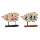 Декоративна фигурка DKD Home Decor Червен Метал Буда Зелен Смола Ориенталски (38 x 6 x 29,5 cm) (2 броя)