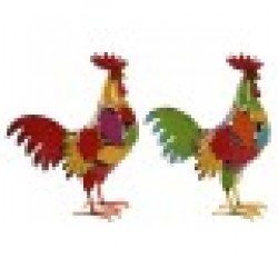 Декоративна фигурка Home ESPRIT Многоцветен Петел 37 X 15,5 X 44,5 cm (2 броя) - Home esprit